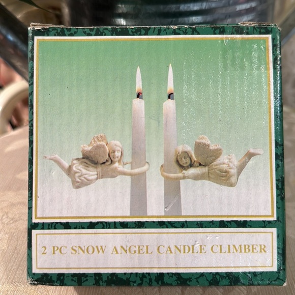 NWT RETRO SNOW ANGEL CANDLE CLIMBERS CERAMIC STILL IN ORIGINAL PACKAGING - Picture 2 of 5